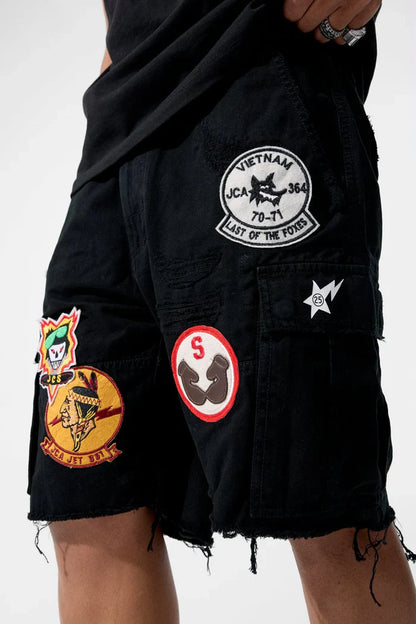 Jordan Craig War Angel Cargo Shorts - Black Denim Exchange