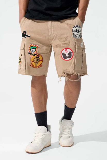 Jordan Craig War Angel Cargo Shorts - Khaki Denim Exchange