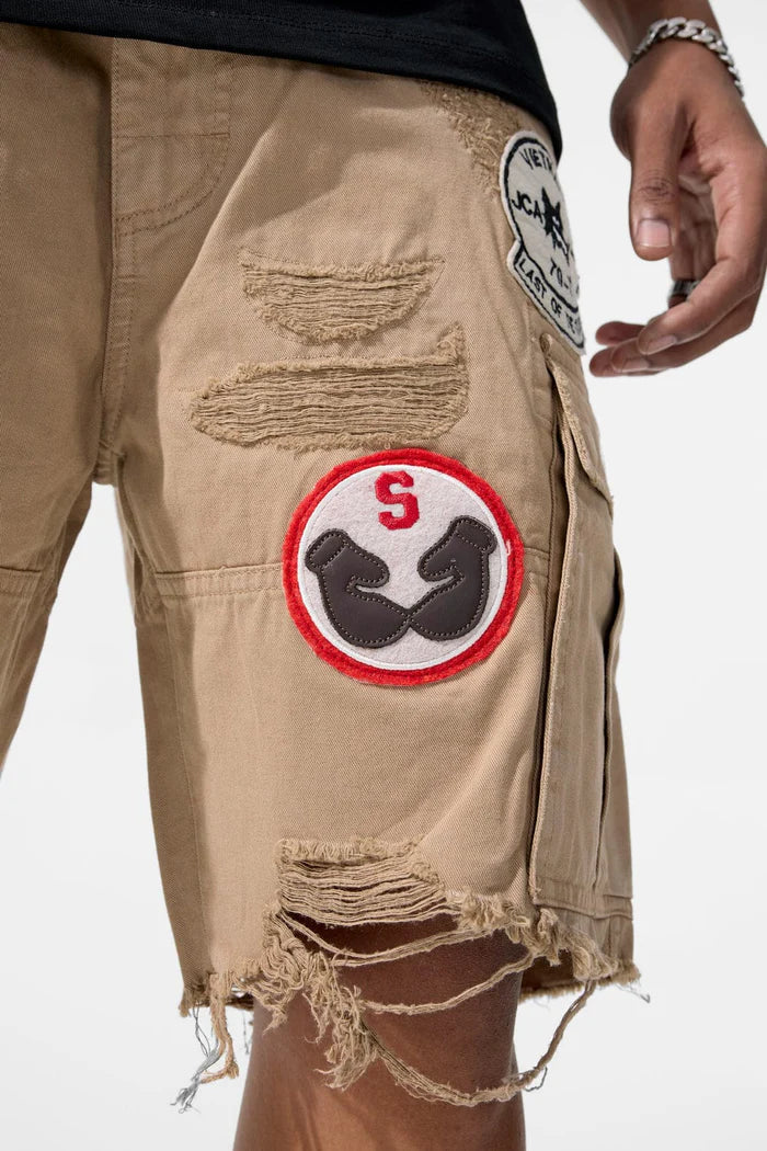 Jordan Craig War Angel Cargo Shorts - Khaki Denim Exchange