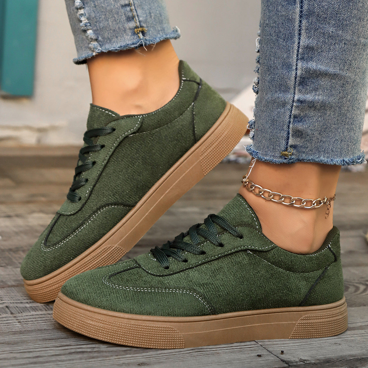 Women’s Round Toe Elegant Student Casual Lace-Up Shoes FitiqueFit