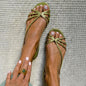 Women's Flat Peep-Toe Buckle Strap Sandals FitiqueFit