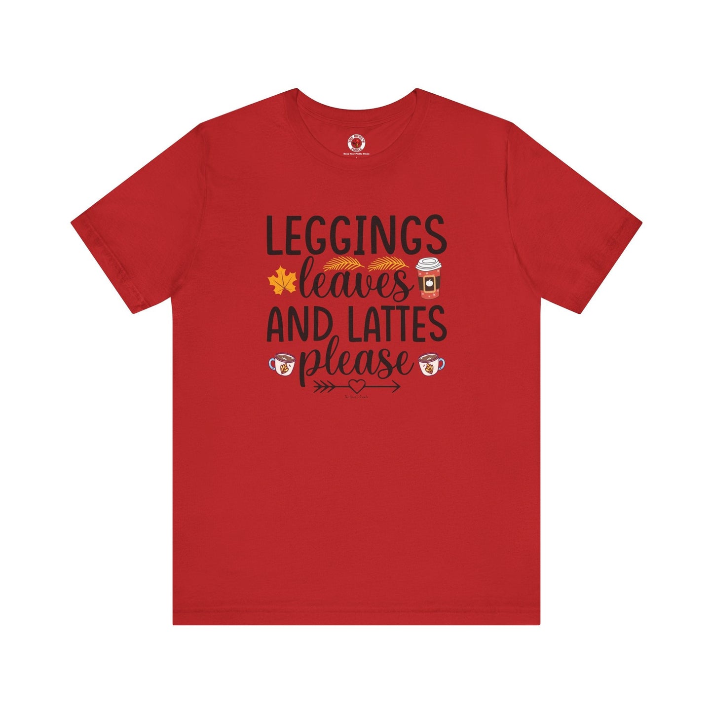 Leggings Leaves and Lattes Please T-Shirt
