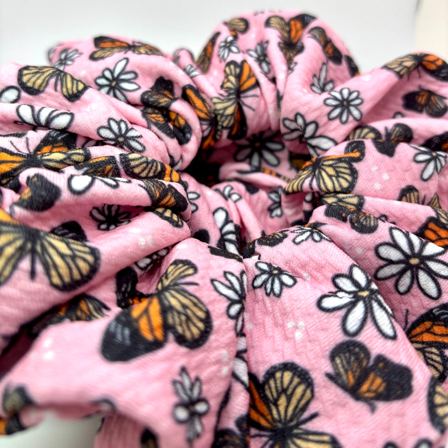 Pink Butterfly Summer Bullet Scrunchie Enchanted Scrunch
