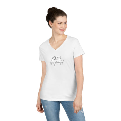 Grayceful 3 hearts Ladies' V-Neck T-Shirt Grayceful LLC