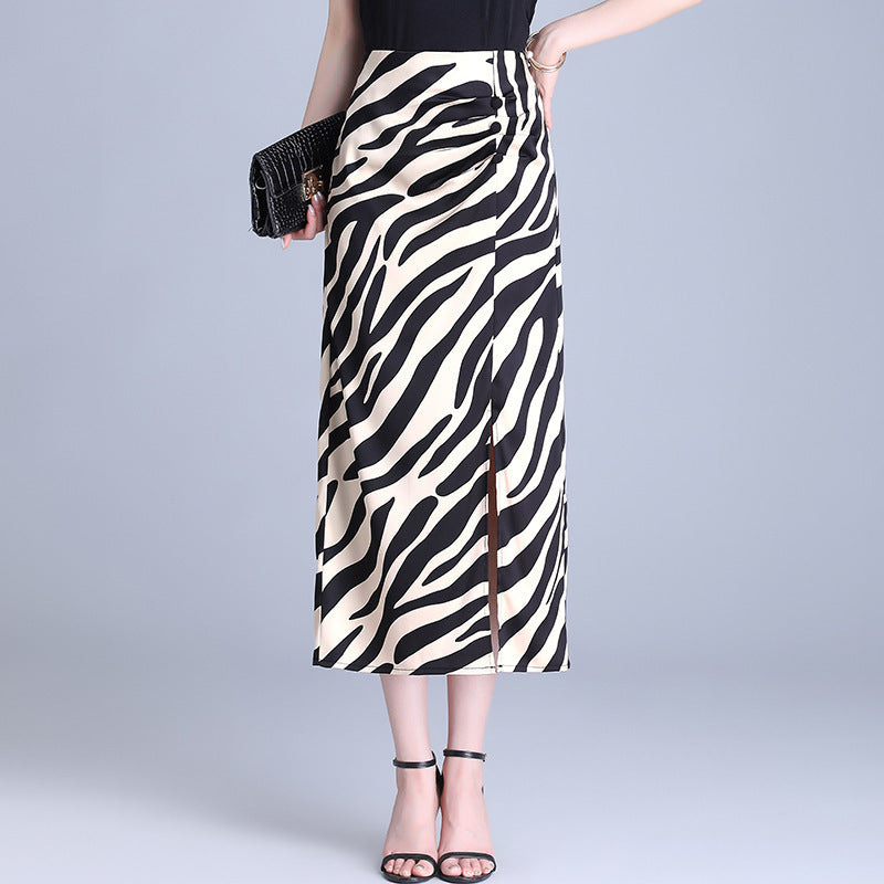 Women's High Waist Hip Split Fashion Sense Temperament Long Skirt Grayceful LLC