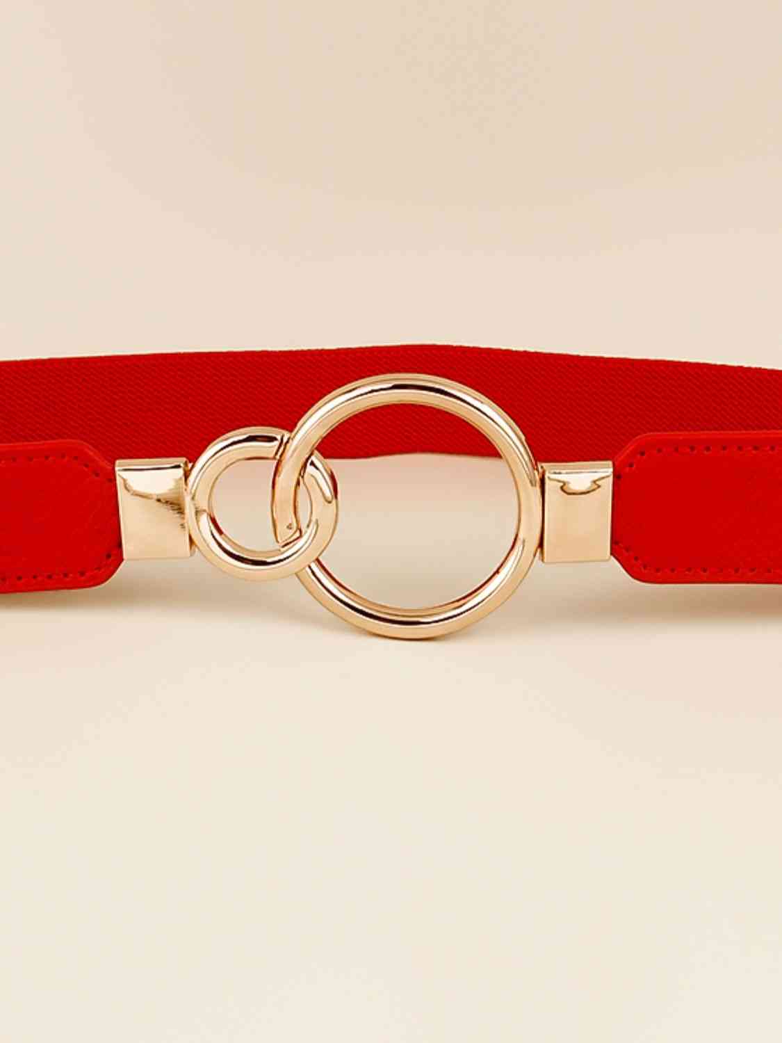 ElegantStyle Double Ring Buckle Elastic PU Belt – Adjustable Comfort Fit See size chart under “more details” The Fashion Celestial