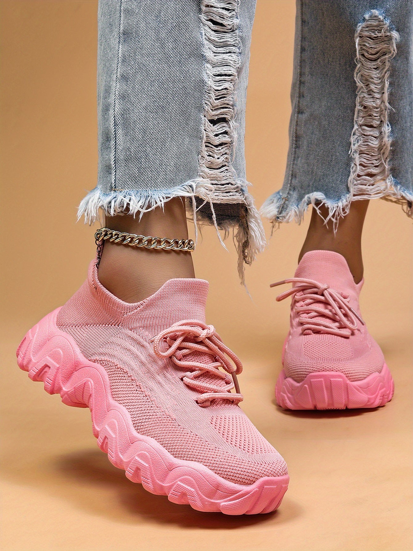 Women'S Plus Size Casual Sports Shoes | Lightweight Breathable Running Shoes, Fashionable Slip-On Style, Low Top, Round Toe, Fabric Upper and Insole, Rubber Sole NovaCart