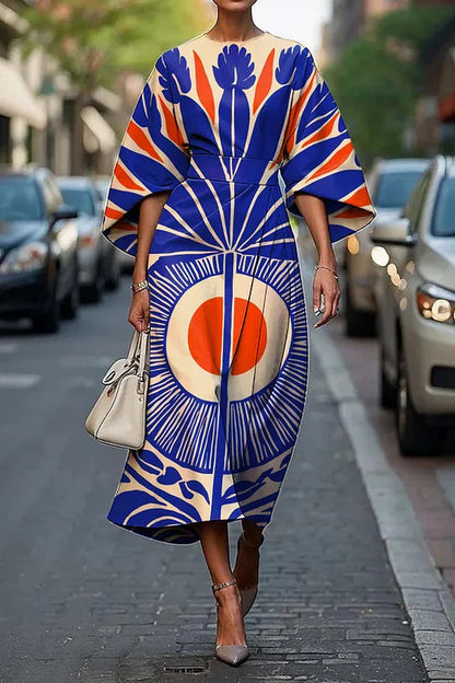 Female Creative Casual Printing Elegant Dress Grayceful LLC