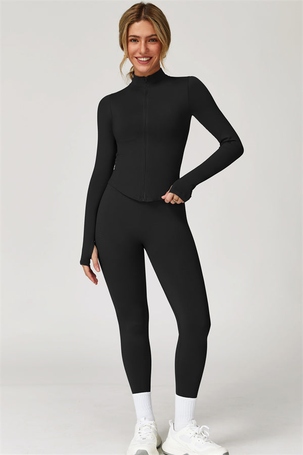 The Delight Jacket Sports Bra Leggings 3-Piece Set Fitglutes Activewear Gymwear Sportswear & Workout Clothes