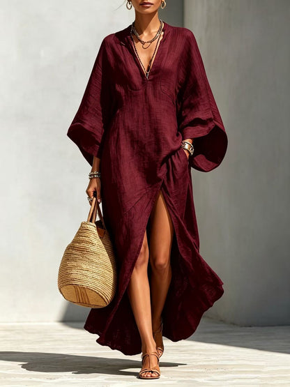 Women's Batwing Sleeve Loose Maxi Resort Dress FitiqueFit