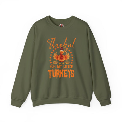 Thankful For My Little Turkeys Crewneck Sweatshirt The Devil's Pickle
