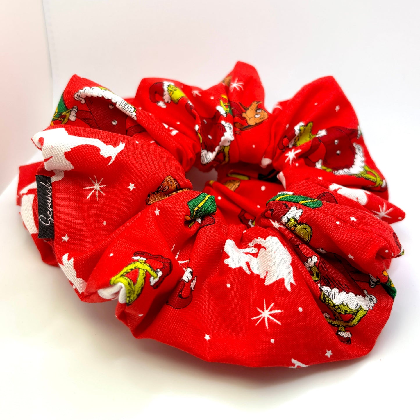 Red Grinch & Max Christmas Scrunchie Enchanted Scrunch