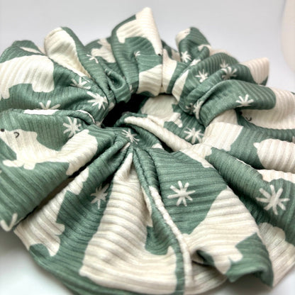 Snowflake Polar Bear Ribbed Scrunchie Enchanted Scrunch