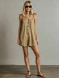 Women's V-Neck Sleeveless Jumpsuit – Cardigan Strap Cropped Straight-Leg FitiqueFit