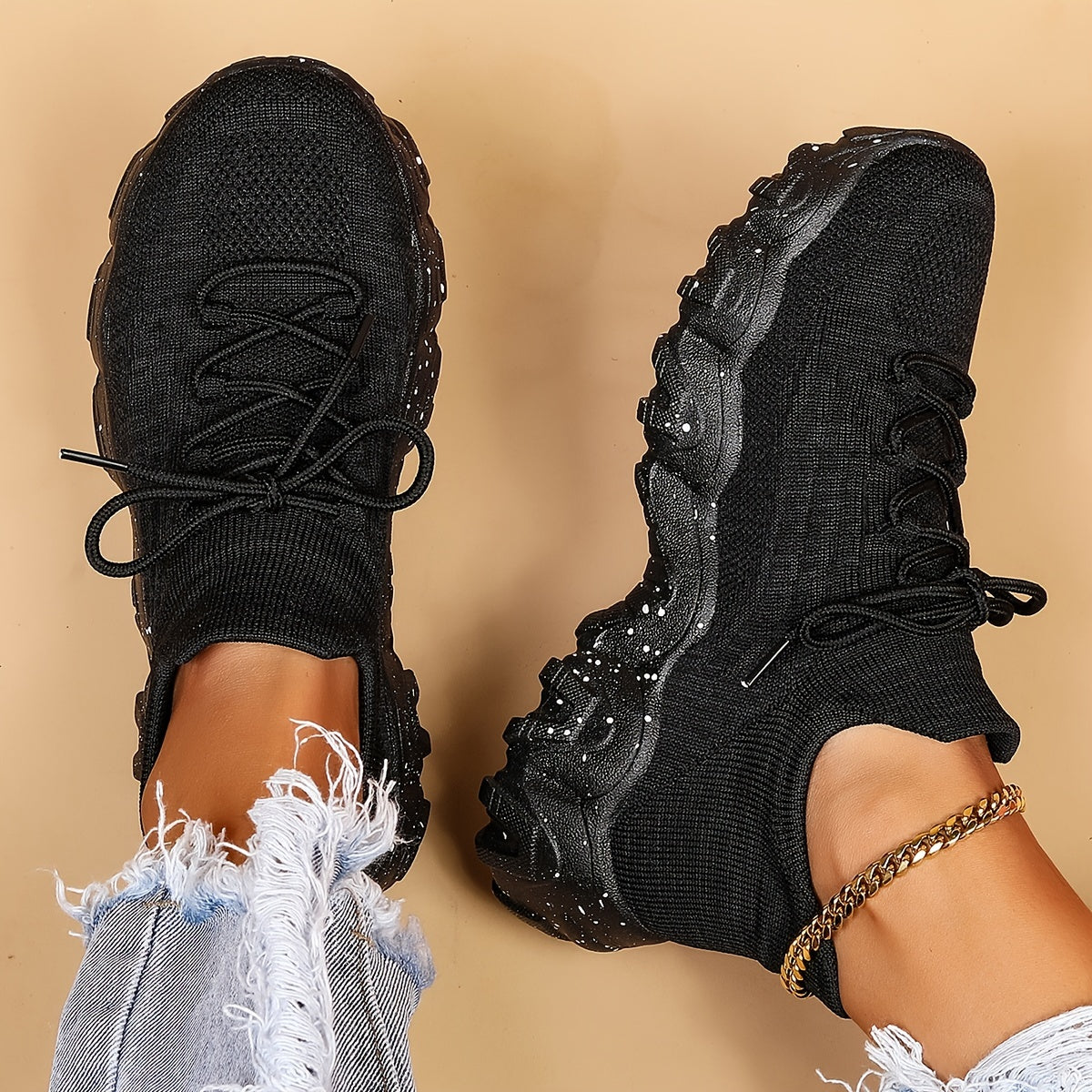 Women'S Plus Size Casual Sports Shoes | Lightweight Breathable Running Shoes, Fashionable Slip-On Style, Low Top, Round Toe, Fabric Upper and Insole, Rubber Sole NovaCart