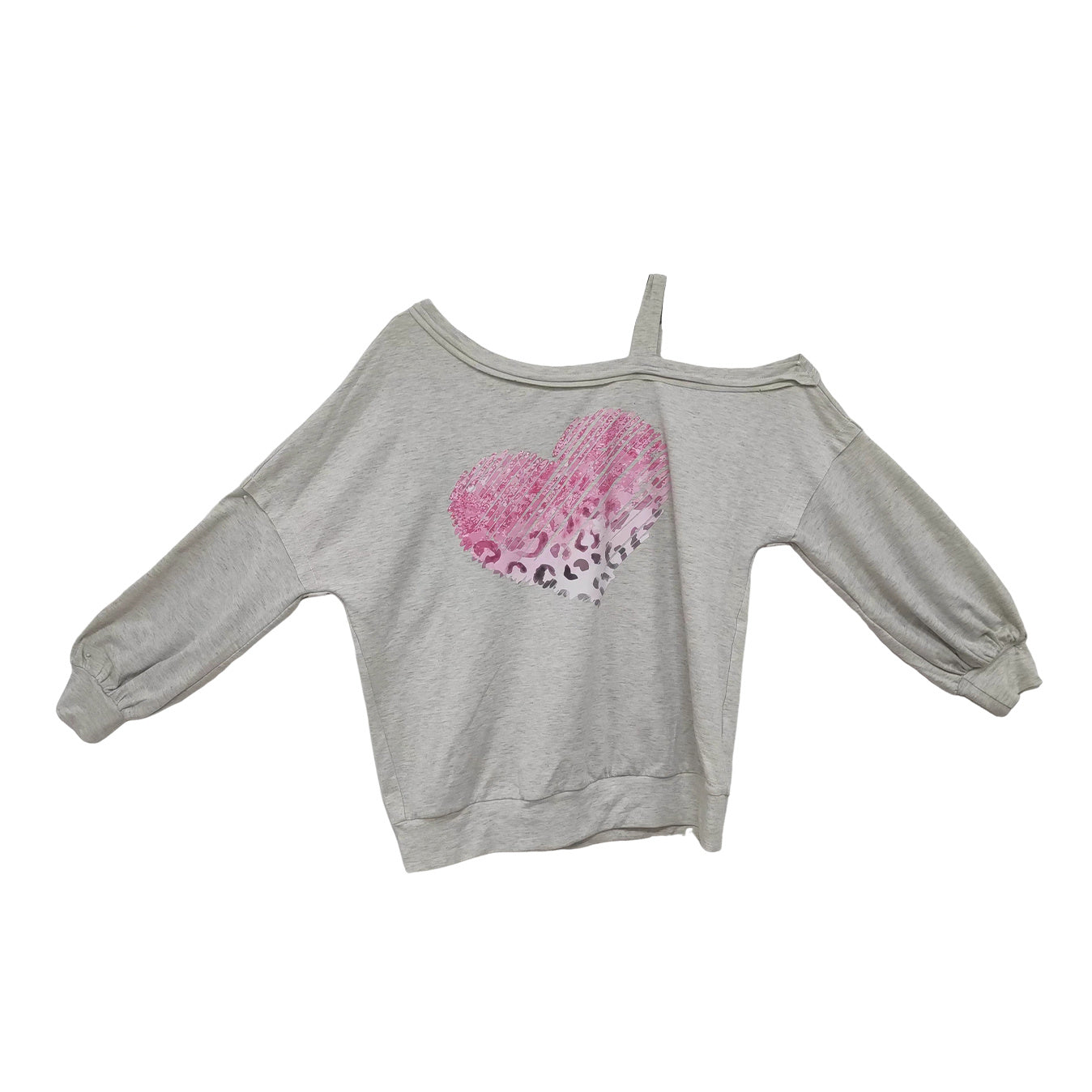 Ladies' Off Shoulder Long Sleeved Printed Love Hoodie FitiqueFit