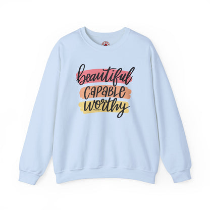 Beautiful Capable Worthy Crewneck Sweatshirt The Devil's Pickle