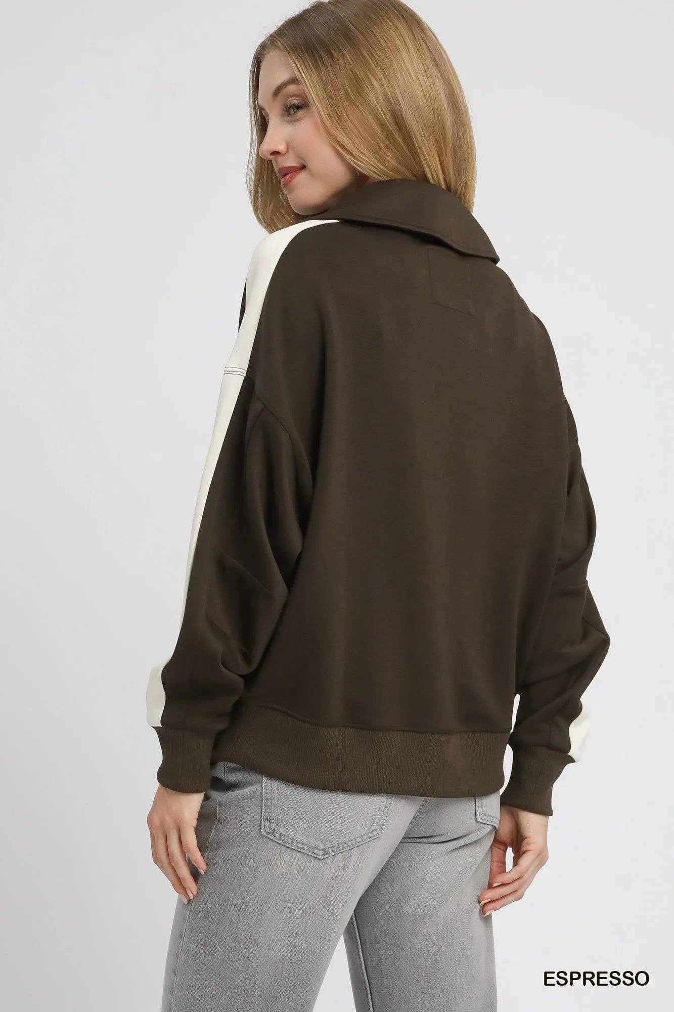 Umgee Color Block Polo Sweatshirt West2East Surf