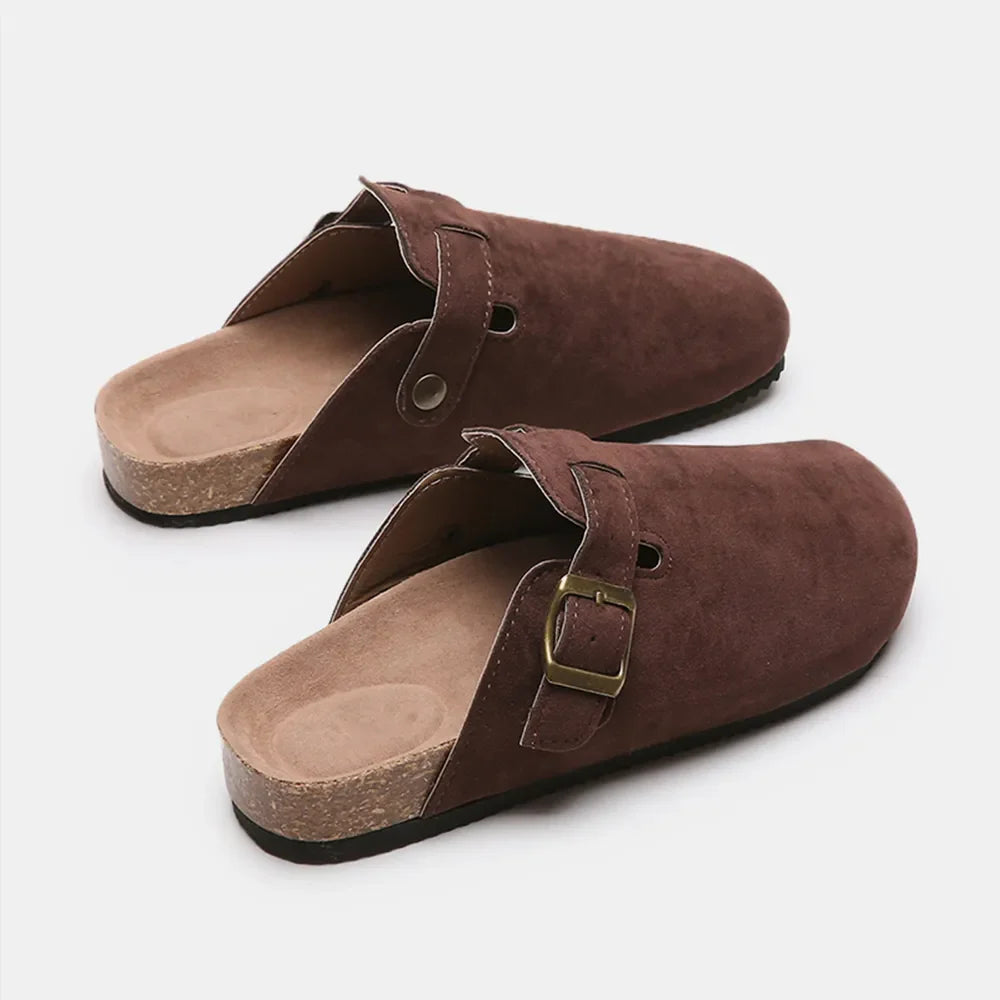 Suede Closed Toe Buckle Slide New Era Fashion LLc