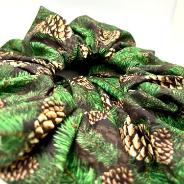 Pine Tree and Pine Cones Christmas Scrunchie Enchanted Scrunch
