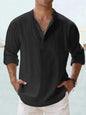 Men's Cotton Linen Long Sleeve Casual Shirt  Loose Tops SnagBag