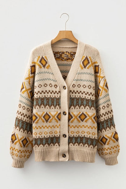 Western Knit Buttoned V-Neck Cardigan Sweater Shop Style & More | Fresh Looks, Everyday Deals & Free Shipping