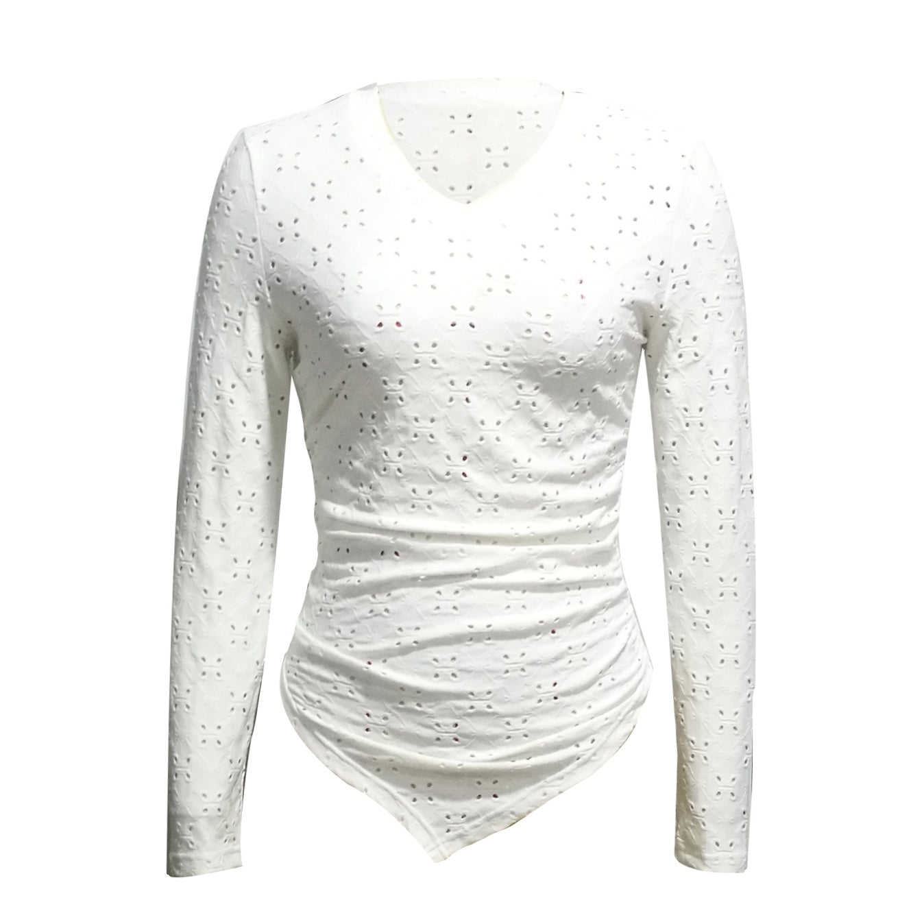 Women’s Hollow Out V-Neck Long Sleeve Top FitiqueFit
