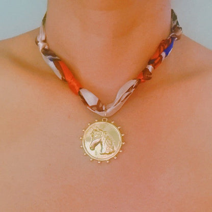 Luxe Print Medallion Pendant Scarf Necklace Shop Style & More | Fresh Looks, Everyday Deals & Free Shipping