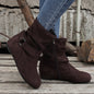 1.18inch Inner Height Increase Women's Short Boots with Flat Sole, Buckle Closure, Comfortable, Warm, and Lightweight, Women Shoes NovaCart