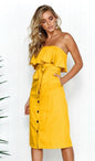 Summer Sun Strapless Button-Down Dress Country in My Heart