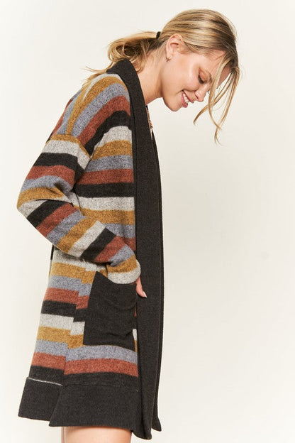 MULTI COLOR STRIPE CARDIGAN KRT1242 Shop Style & More | Fresh Looks, Everyday Deals & Free Shipping