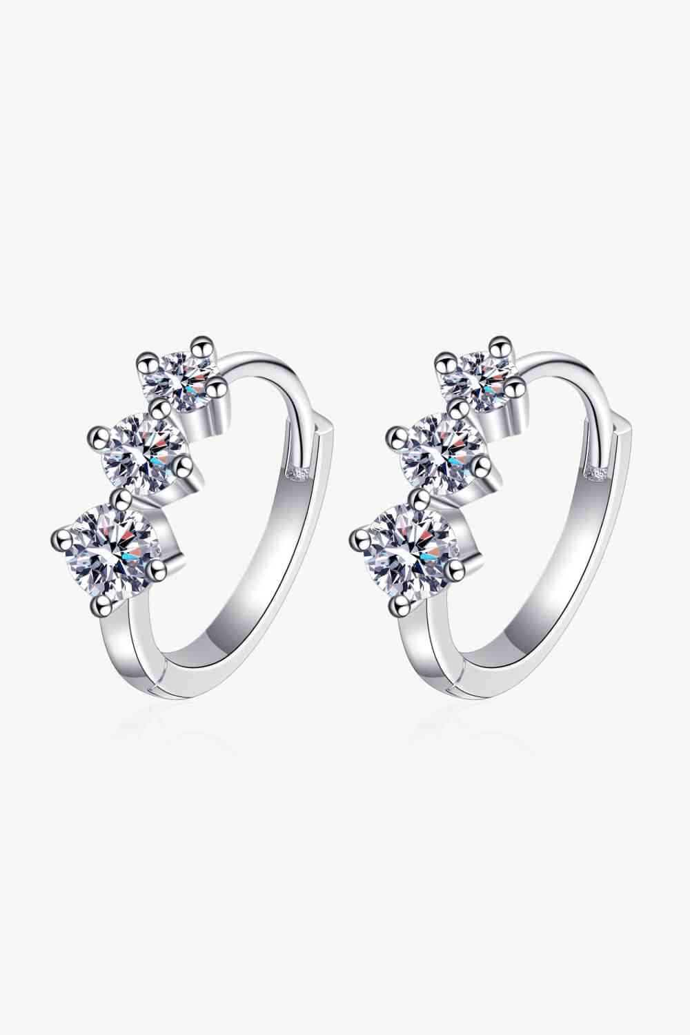 Sterling Silver Moissanite Huggie Earrings – Dazzling 0.72 Ct Sparkle See size chart under “more details” The Fashion Celestial