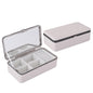 Leather makeup mirror for travel jewelry storage