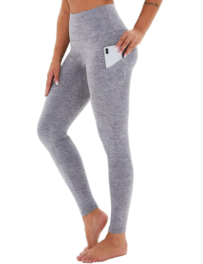 Cropped High-Rise Yoga Pants – Diagonal Pockets & Variegated Print FitiqueFit