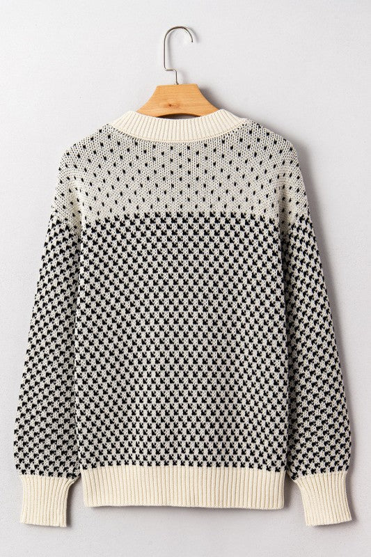 Dotted Colorblock Lantern Sleeve Sweater Shop Style & More | Fresh Looks, Everyday Deals & Free Shipping