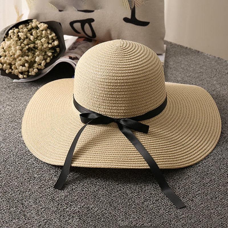 La Dolce Vita Straw Hat - Stylish Italian Summer Sun Hat with Ribbon Tie Country in My Heart