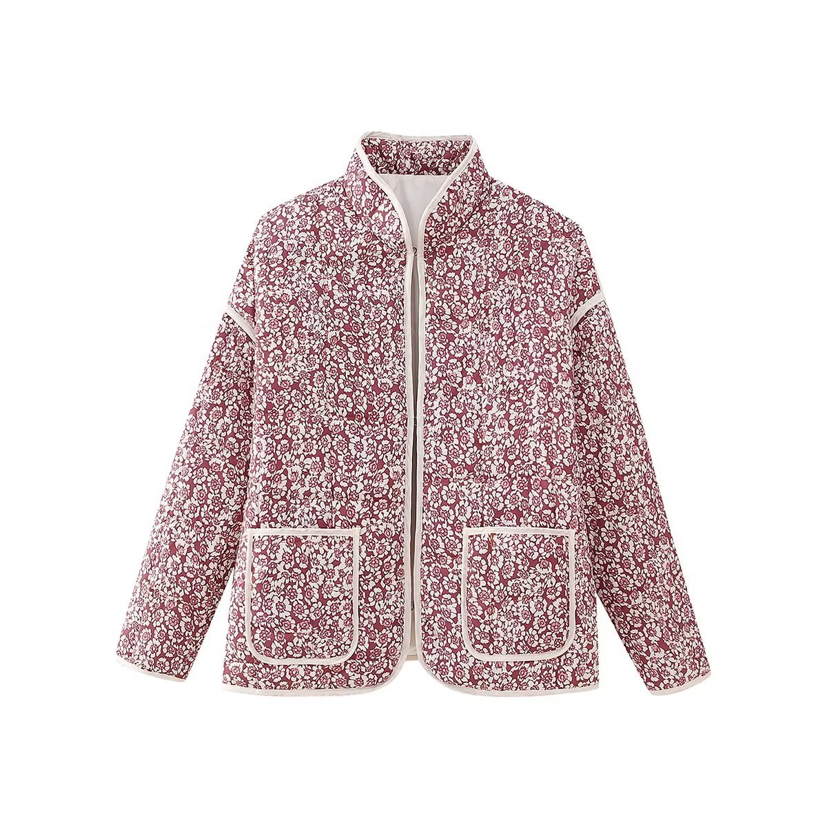 Plus Size Stand Collar Quilted Floral Cotton Coat Jacket Women See size chart under “more details” The Fashion Celestial
