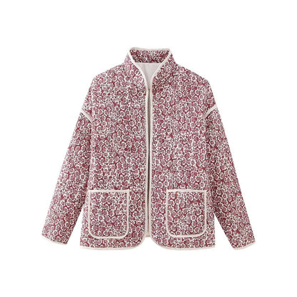 Plus Size Stand Collar Quilted Floral Cotton Coat Jacket Women See size chart under “more details” The Fashion Celestial