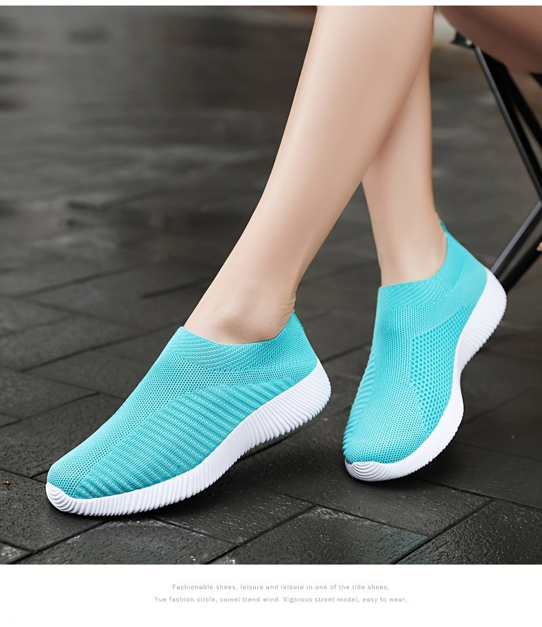 Women'S Lightweight Slip-On Sneakers, Solid Color Fabric Upper, Round Toe, MD Sole, Low Top, All-Season Casual Shoes for Running, Fitness, Dance, Walking, Travel NovaCart