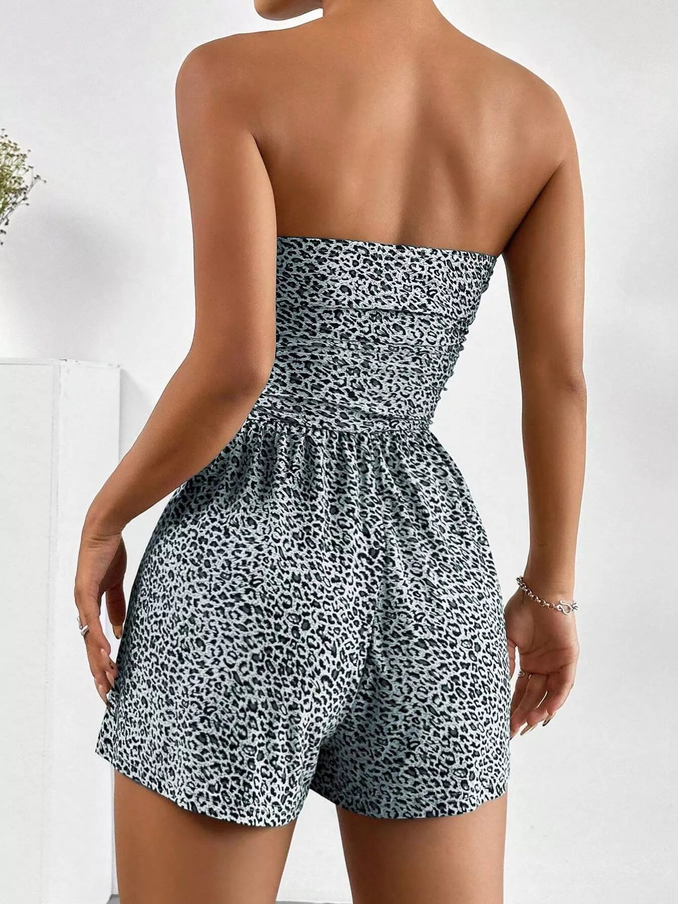 Chic Strapless Ruched Waist Romper New Era Fashion LLc