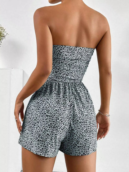 Chic Strapless Ruched Waist Romper New Era Fashion LLc