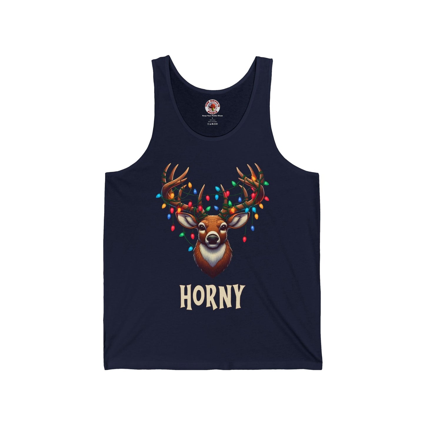 Horny Reindeer Tank Top The Devil's Pickle