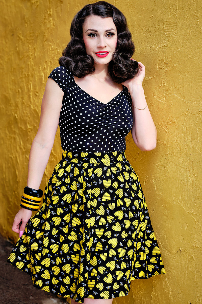 Honey Hives A-line Skirt Retrolicious