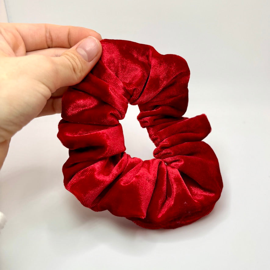 Mini Red Crushed Velvet Scrunchie Enchanted Scrunch