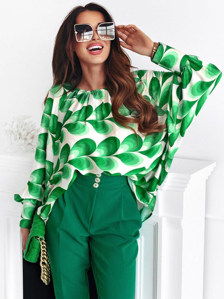 Blarney Green Celtic Top - Stylish Long Sleeve Blouse for St. Patrick's Day Country in My Heart