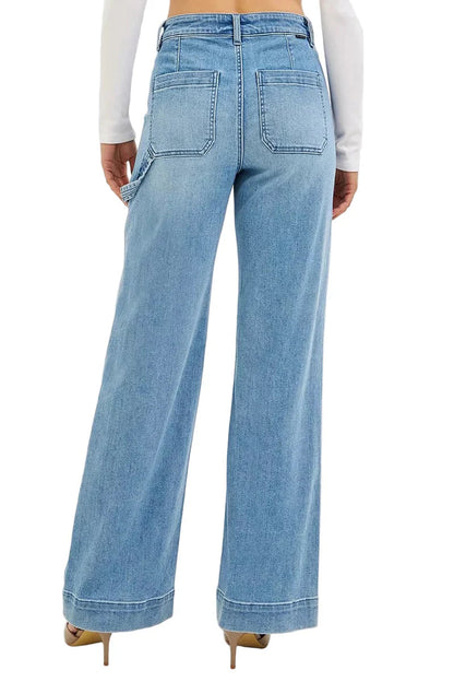 RISEN Full Size High Rise Straight Leg Jeans with Front Pockets Plus Size Garden Naked Curves