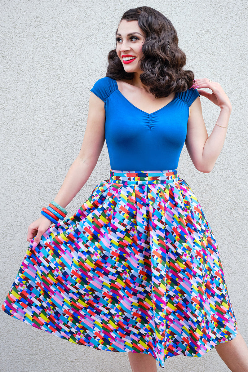 Isabel Top in Peacock Blue Retrolicious