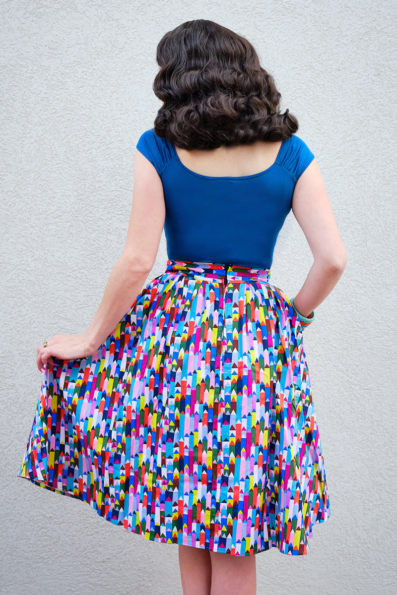 Isabel Top in Peacock Blue Retrolicious