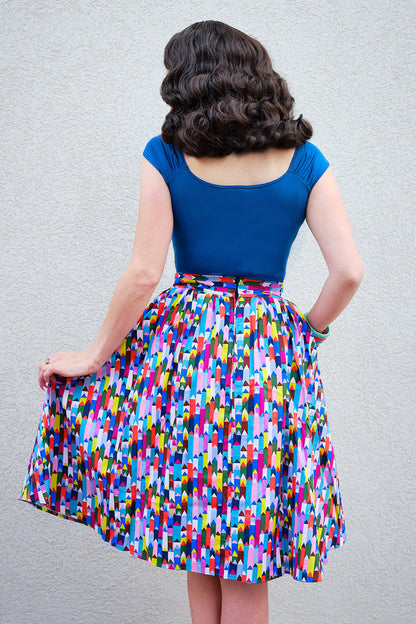 Isabel Top in Peacock Blue Retrolicious