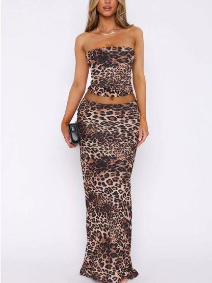 Printed Tube Top and Skirt Set New Era Fashion LLc